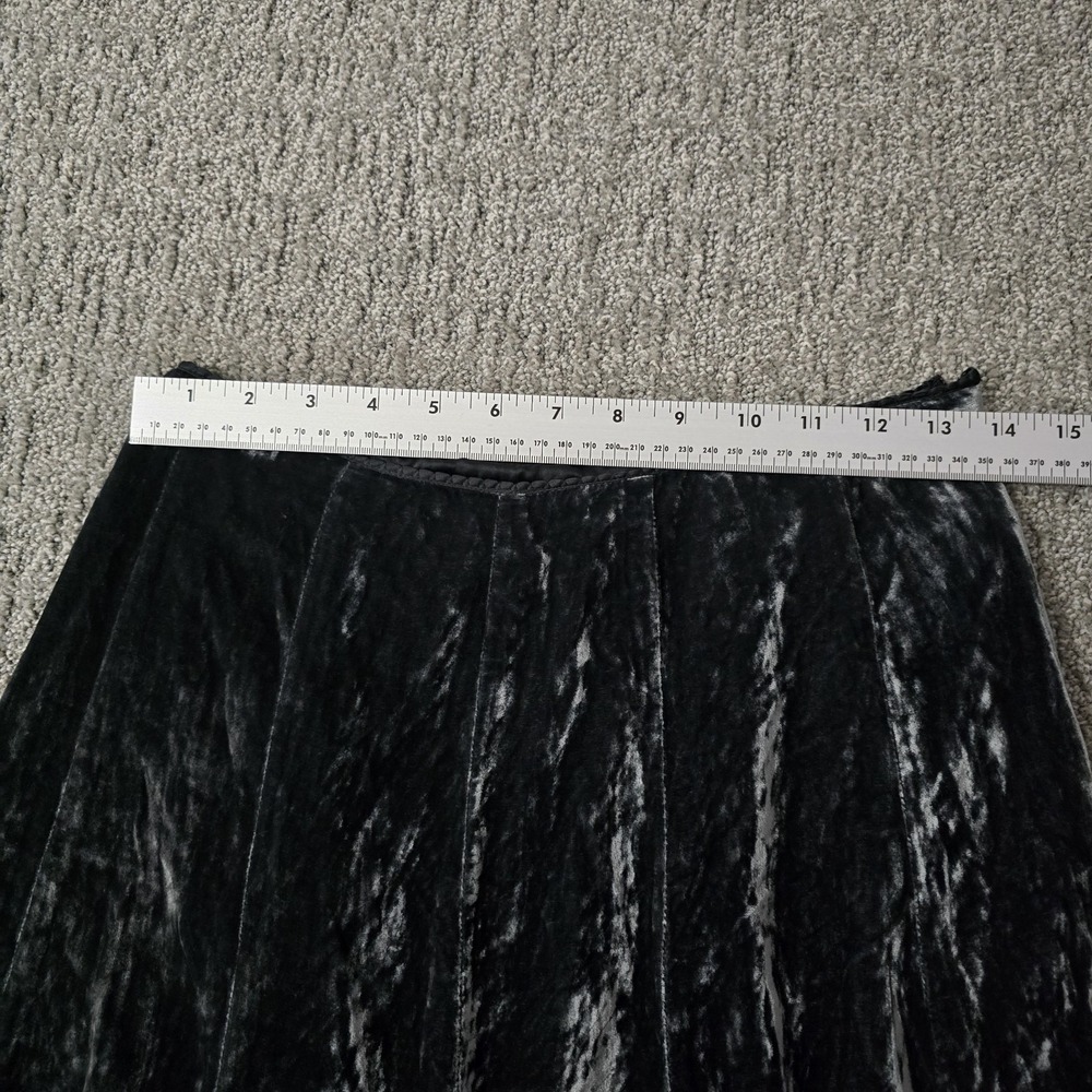 Elie Tahari Beaded Silk Velvet Embroidered Midi Skirt Black Gothic Romantic 2 - Picture 5 of 7